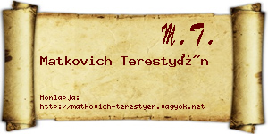 Matkovich Terestyén névjegykártya